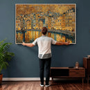 Gustav Klimt Golden Cityscape Wall Art Canvas Print, Framed by MyGreatCanvas | Canvas Wall Art Prints | Photo Prints & Wall Decor