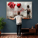 Girl Graffiti Wall Art Canvas Print, Red Balloon Heart by MyGreatCanvas | Canvas Wall Art Prints | Photo Prints & Wall Decor