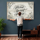 Home Sweet Home Wall Art Canvas Print, Floral Farmhouse by MyGreatCanvas | Canvas Wall Art Prints | Photo Prints & Wall Decor