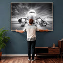Airplane Wall Art Canvas Print, Black and White Jet Aircraft by MyGreatCanvas | Canvas Wall Art Prints | Photo Prints & Wall Decor