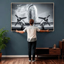 Propeller Plane Wall Art Canvas Print, Black and White by MyGreatCanvas | Canvas Wall Art Prints | Photo Prints & Wall Decor