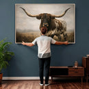 Longhorn Bull Wall Art Canvas Print, Western Farmhouse by MyGreatCanvas | Canvas Wall Art Prints | Photo Prints & Wall Decor