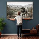 Texas Longhorn Bull Wall Art Canvas Print, Western Farmhouse by MyGreatCanvas | Canvas Wall Art Prints | Photo Prints & Wall Decor