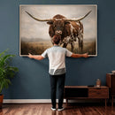 Texas Longhorn Canvas Wall Art Western Bull Desert Moody by MyGreatCanvas | Canvas Wall Art Prints | Photo Prints & Wall Decor