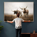 Texas Longhorn Canvas Wall Art Western Bull Desert Moody by MyGreatCanvas | Canvas Wall Art Prints | Photo Prints & Wall Decor