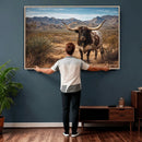 Texas Longhorn Canvas Wall Art Western Bull Desert Moody by MyGreatCanvas | Canvas Wall Art Prints | Photo Prints & Wall Decor