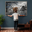 Texas Longhorn Canvas Wall Art, Rustic Farm Barn Bluebonnet by MyGreatCanvas | Canvas Wall Art Prints | Photo Prints & Wall Decor