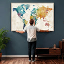 Watercolor World Map Canvas Wall Art Print – Abstract by MyGreatCanvas | Canvas Wall Art Prints | Photo Prints & Wall Decor