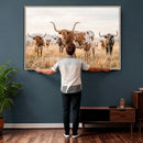 Texas Longhorn Canvas Wall Art, Rustic Farm Animal Photography Print, Farmhouse Country Decor, Western Ranch Art by MyGreatCanvas | Canvas Wall Art Prints | Photo Prints & Wall Decor