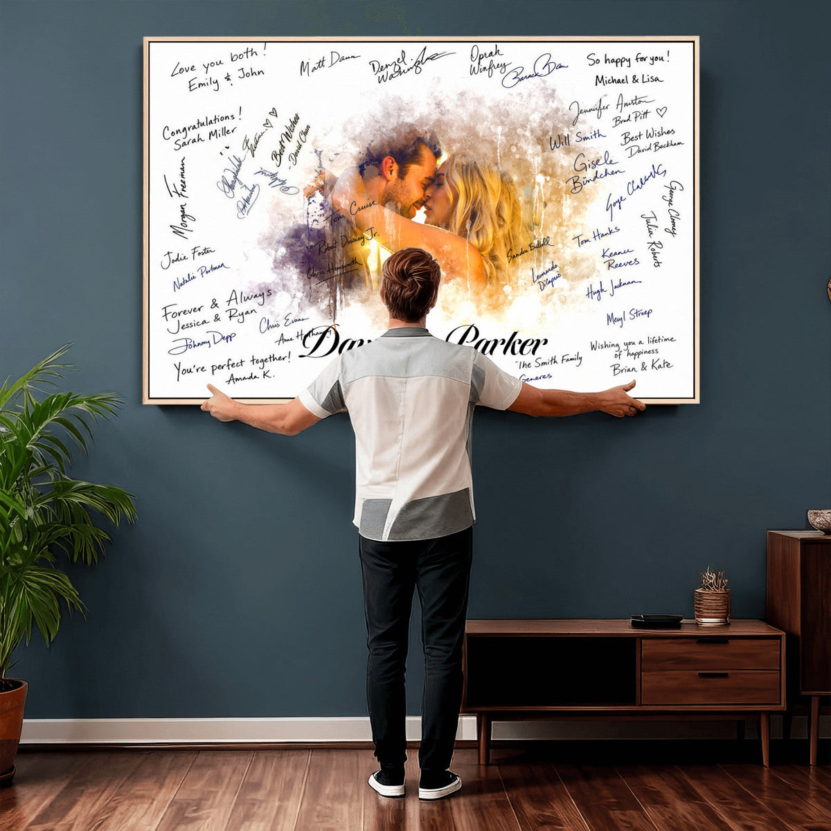 Wedding Guest Book Alternative Wall Art Canvas Print, Personalized, photo 4 of 27