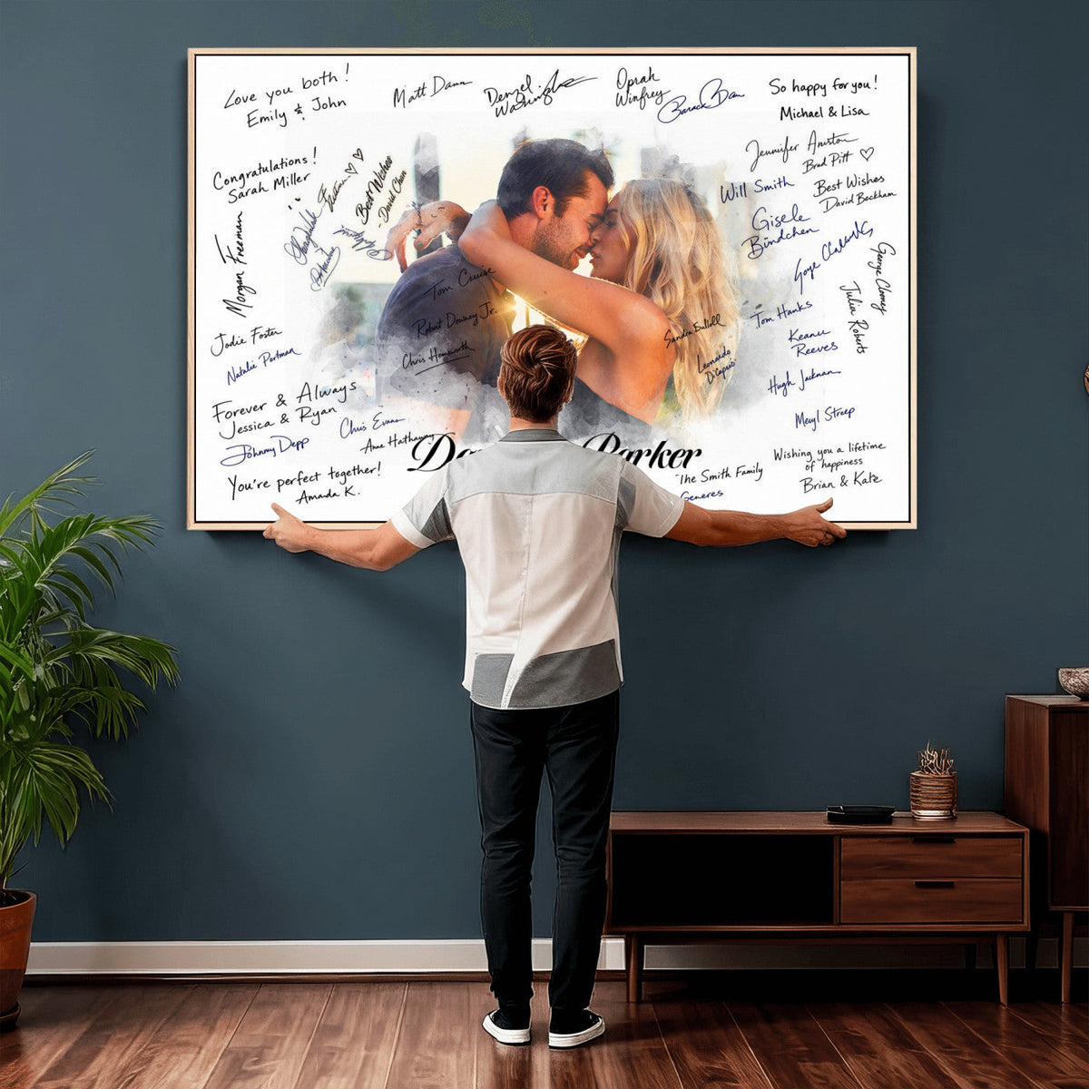 Wedding Guest Book Alternative Wall Art Canvas Print, Personalized, photo 3 of 25