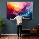 Colorful Abstract Canvas Wall Art Print, Vibrant Popup Color Art Print