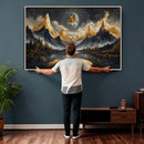 Abstract Mountain Wall Art Canvas Print Modern Landscape Painting Print