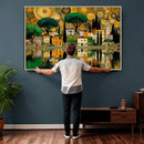 Gustav Klimt Golden Cityscape Wall Art Canvas Print,