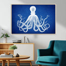 Large 3-Panel Blue Octopus Canvas Wall Art | Coastal Marine by MyGreatCanvas | Canvas Wall Art Prints | Photo Prints & Wall Decor
