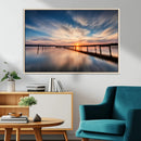Wooden Pier on Seascape and Sunset Wall Art Canvas Print by MyGreatCanvas | Canvas Wall Art Prints | Photo Prints & Wall Decor