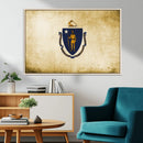 Massachusetts Flag Wall Art Canvas Print