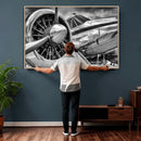 Vintage Antique Airplane Wall Art Canvas Print