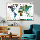 Modern Watercolor World Map Canvas Wall Art – Framed by MyGreatCanvas | Canvas Wall Art Prints | Photo Prints & Wall Decor