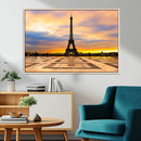 Paris Eiffel Tower Sunset Canvas Wall Art Print - Iconic