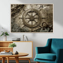Wooden Ship Wheel Canvas Print, Multi Panel Canvas Wall Art