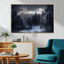 Night Landscape and Trees Wall Art Canvas Print
