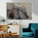 Gray Marble Fluid Wall Art – Modern Abstract Canvas Print