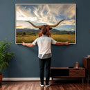 Texas Longhorn Canvas Wall Art – Majestic Triptych Animal by MyGreatCanvas | Canvas Wall Art Prints | Photo Prints & Wall Decor