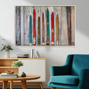 Vintage Wooden Weathered Ski's in Front of an Old Barn Wall by MyGreatCanvas | Canvas Wall Art Prints | Photo Prints & Wall Decor
