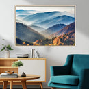 Misty Mountain Sunrise Triptych Canvas Print – Autumn