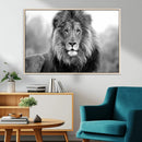 Black and White Lion Canvas Wall Art – Animal Print Artwork