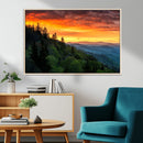 Forest Landscape Wall Art Sunset Canvas, Forest Sunset