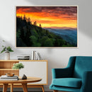 Smoky Mountains Sunset Wall Art Canvas Print | 3 Panel by MyGreatCanvas | Canvas Wall Art Prints | Photo Prints & Wall Decor