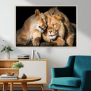 Lion and Lioness Wall Art Canvas Print – Framed African