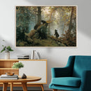 Grizzly Bear Cubs Wall Art Canvas Print