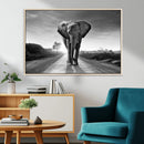 Black and White Elephant Wall Art Canvas Print