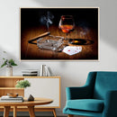 Whiskey Cigar Wall Art Canvas Print Kitchen Wall