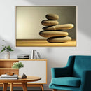 Fluvial Zen Stones Canvas Wall Art Print