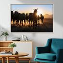 Horse Herd Wall Art Animal Canvas Print