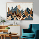 Abstract Wood Panel Effect Mountain Range Top Wall Art