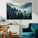 Captivating Misty Forest Wall Art Premium Canvas Print a