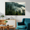Misty Forest Wall Art Premium Canvas Print a Foggy and