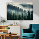 Captivating Misty Forest Wall Art Premium Canvas Print a
