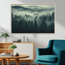 Misty Forest Wall Art Premium Canvas Print a Foggy and