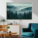 Captivating Misty Foggy Forest Wall Art Premium Canvas Print