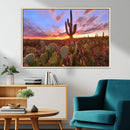 Arizona Desert Wall Art Canvas Print - Framed Deser Sunset