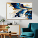 Gold Marble Art - Abstract Geode Gold And Blue Marble Shape
