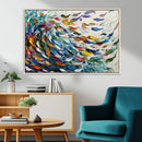 Modern Abstract Fish Shoal Wall Art Canvas Print, Colorful by MyGreatCanvas | Canvas Wall Art Prints | Photo Prints & Wall Decor