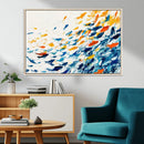 Abstract Fish Shoal Wall Art Canvas Print, Colorful Fish