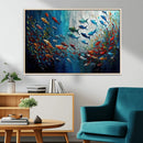 Modern Abstract Fish Shoal Wall Art Canvas Print, Colorful